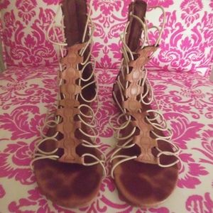 MIA brand tan gladiators.